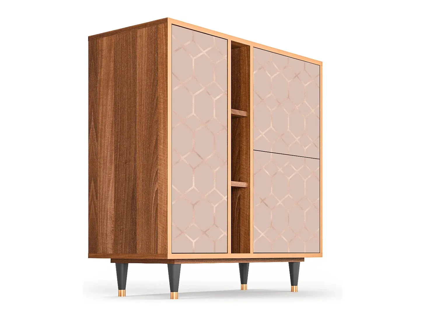Aparador - 94х96х41 cm - BS5 - Rose Honeycomb, Nogal