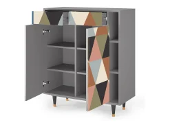 Aparador - 96х110х41 cm - BS6 - Royal Triangles, Gris