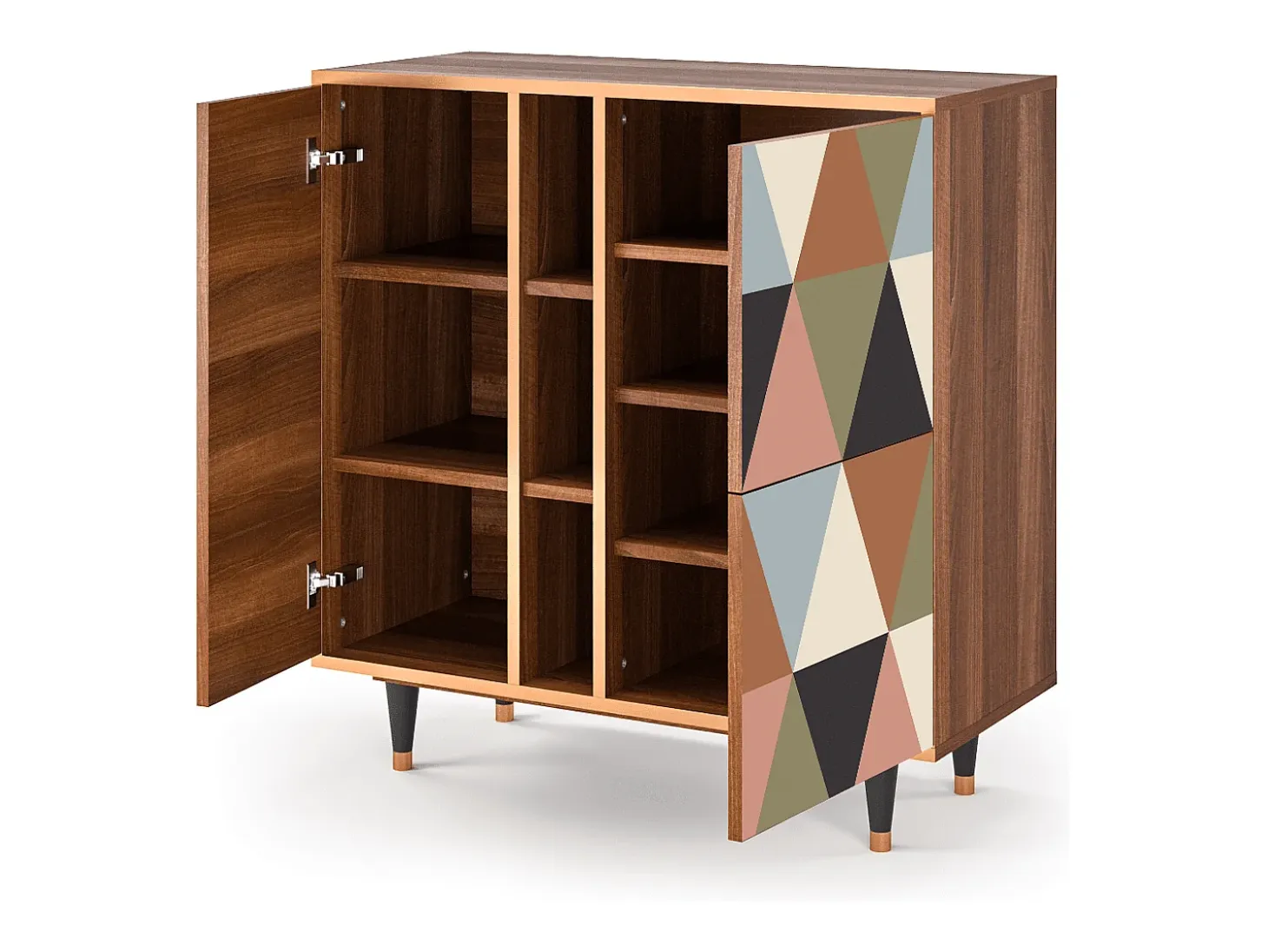 Aparador - 94х96х41 cm - BS5 - Royal Triangles, Nogal