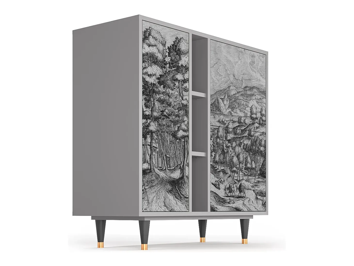 Aparador - 94х96х41 cm - BS5 - Rusticorum, Gris