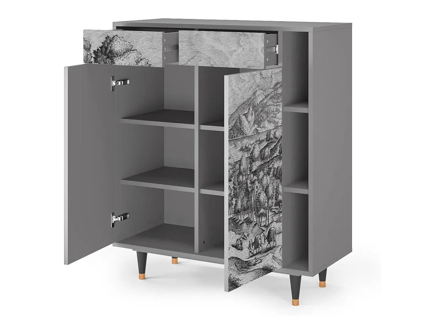 Aparador - 96х110х41 cm - BS6 - Rusticorum, Gris