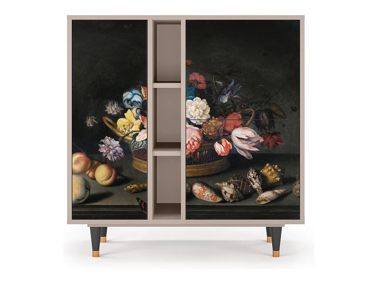 Aparador - 94х96х41 cm - BS5 - Still Life with Flowers, Latte