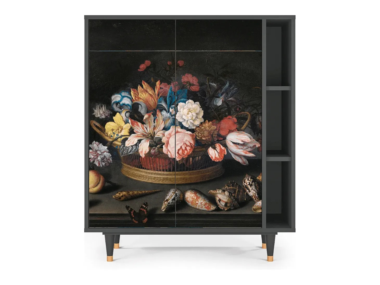 Aparador - 96х110х41 cm - BS6 - Still Life with Flowers, Antracita