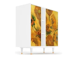 Aparador - 94х96х41 cm - BS5 - Sunflowers, Blanco