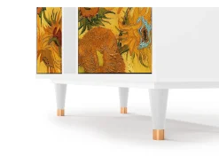 Aparador - 94х96х41 cm - BS5 - Sunflowers, Blanco