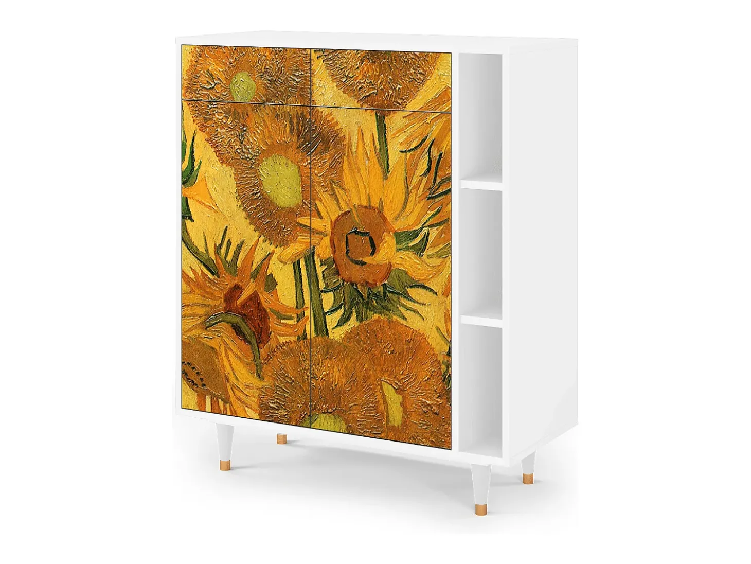 Aparador - 96х110х41 cm - BS6 - Sunflowers, Blanco