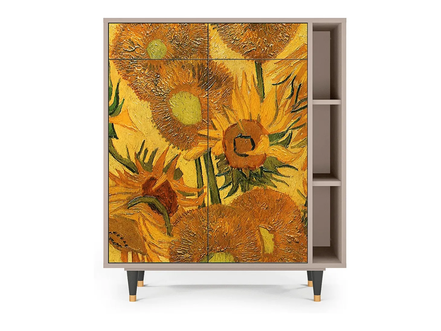 Aparador - 96х110х41 cm - BS6 - Sunflowers, Latte