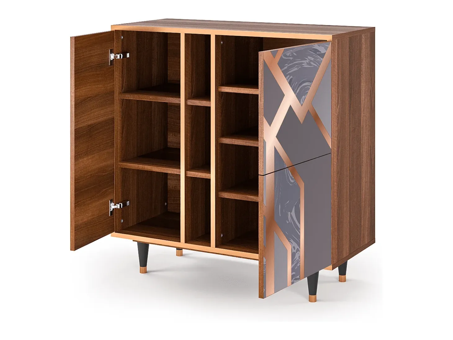 Aparador - 94х96х41 cm - BS5 - Taupe Anatomy, Nogal