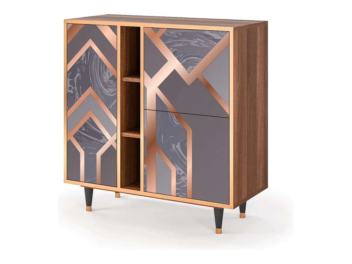 Aparador - 94х96х41 cm - BS5 - Taupe Anatomy, Nogal