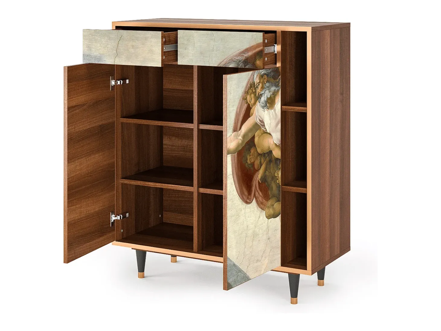 Aparador - 96х110х41 cm - BS6 - The Creation of Adam, Nogal
