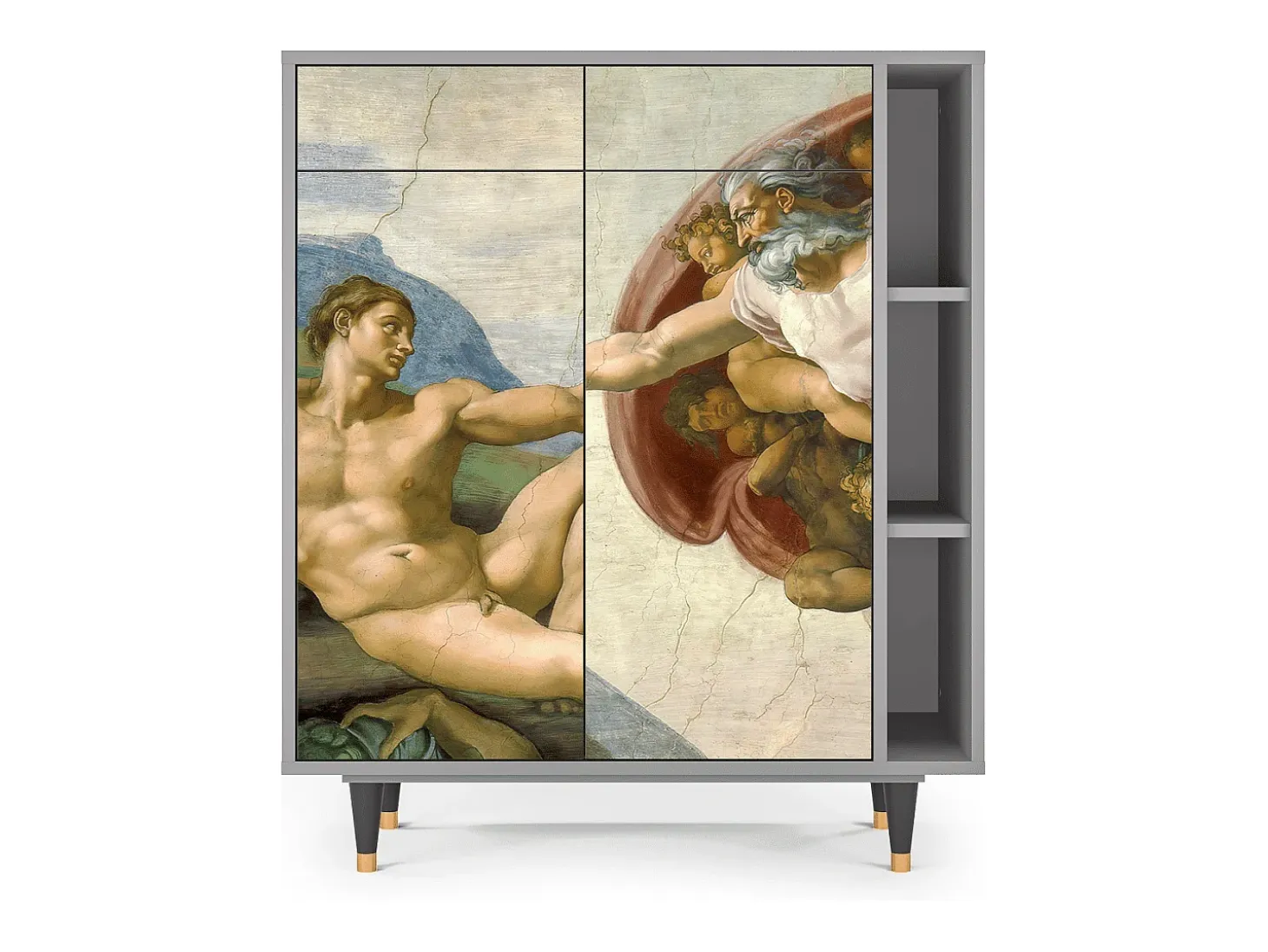 Aparador - 96х110х41 cm - BS6 - The Creation of Adam, Gris