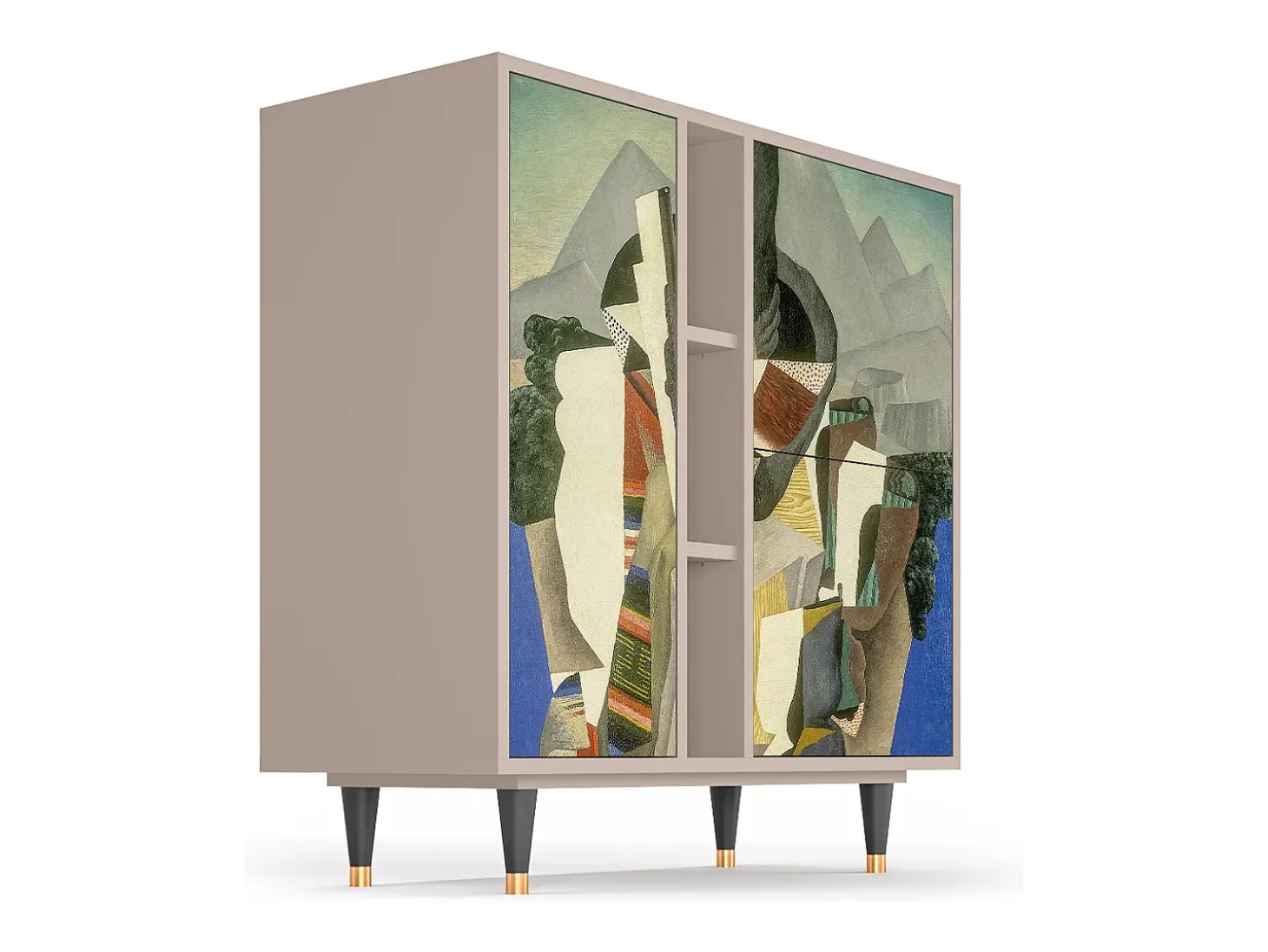 Aparador - 94х96х41 cm - BS5 - The Cubist Paintings , Latte