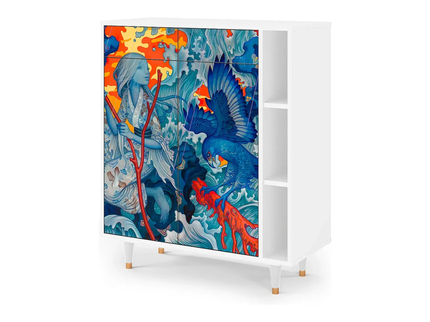 Aparador - 96х110х41 cm - BS6 - The Girl - James Jean, Blanco