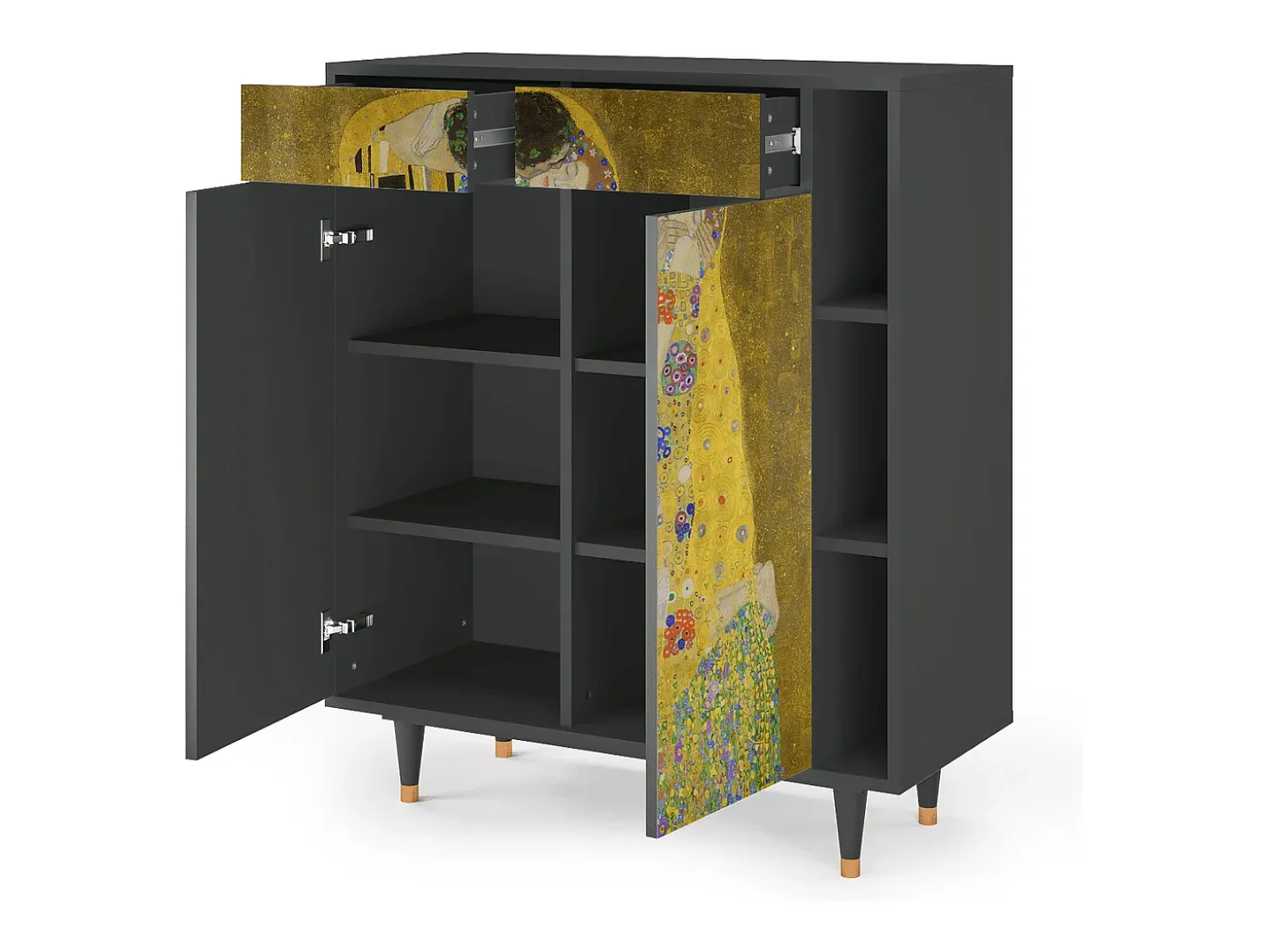 Aparador - 96х110х41 cm - BS6 - The Kiss by Klimt , Antracita