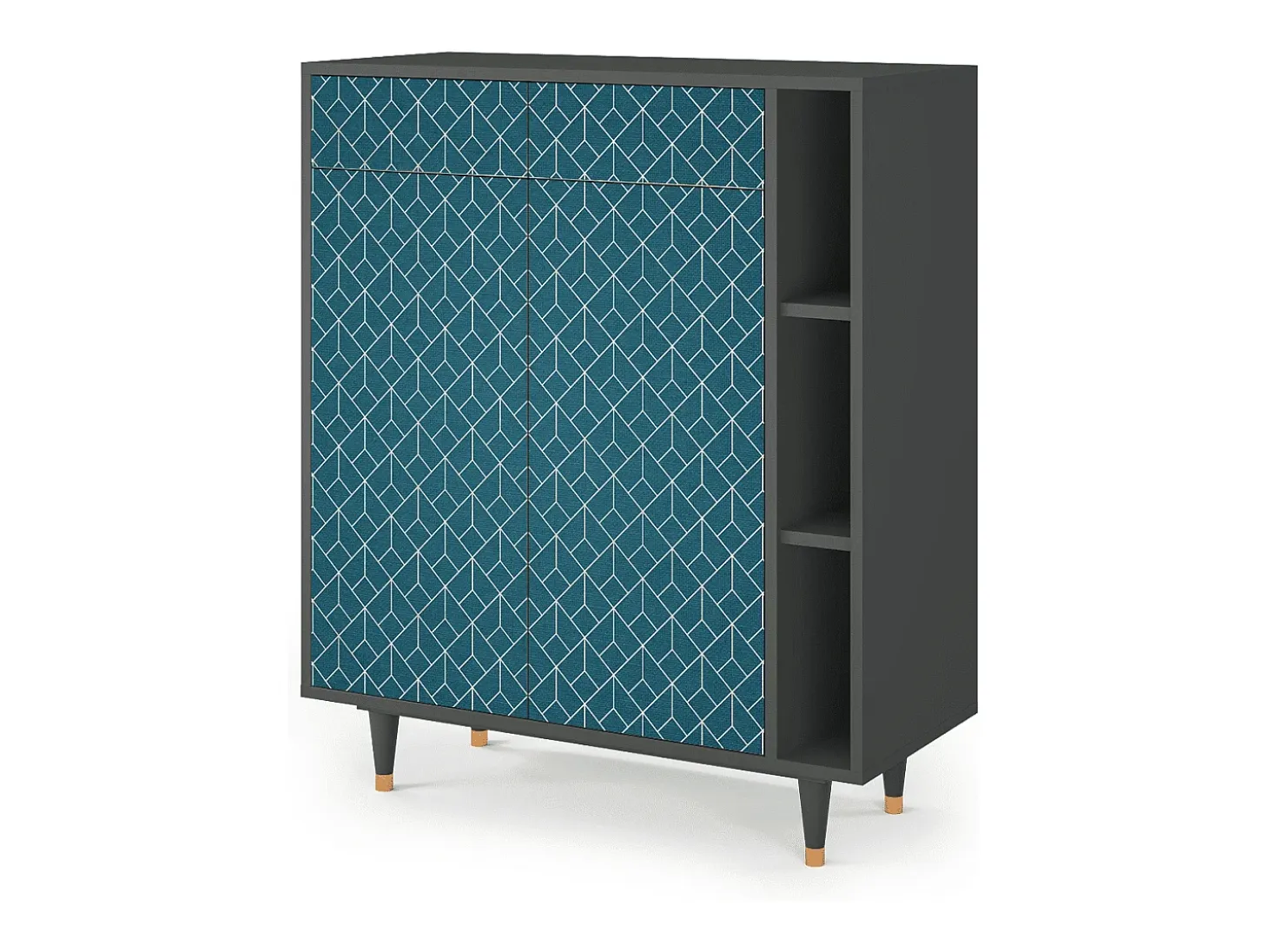 Aparador - 96х110х41 cm - BS6 - Turquoise Geometry, Antracita