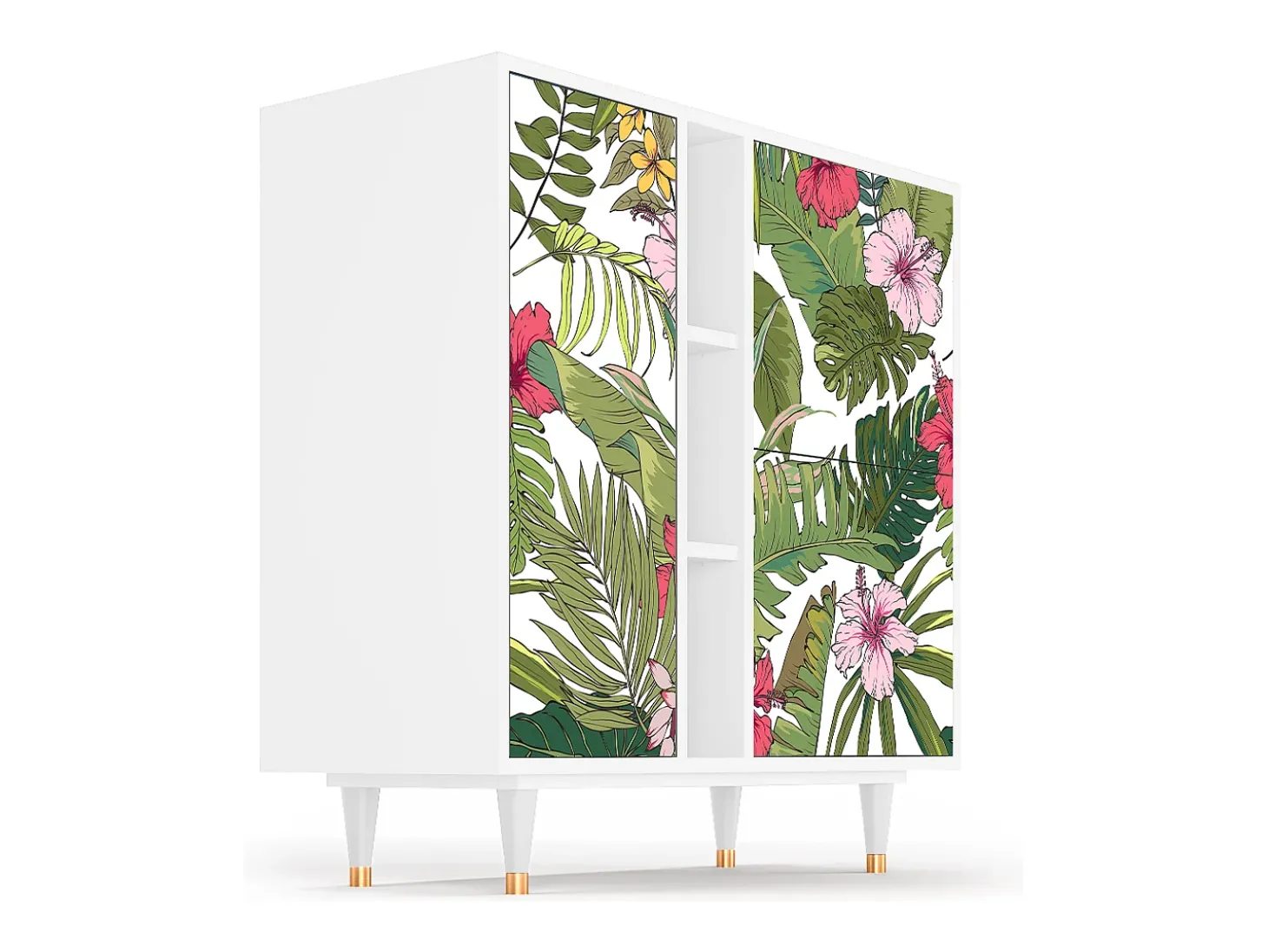 Aparador - 94х96х41 cm - BS5 - Verdant Tropics, Blanco