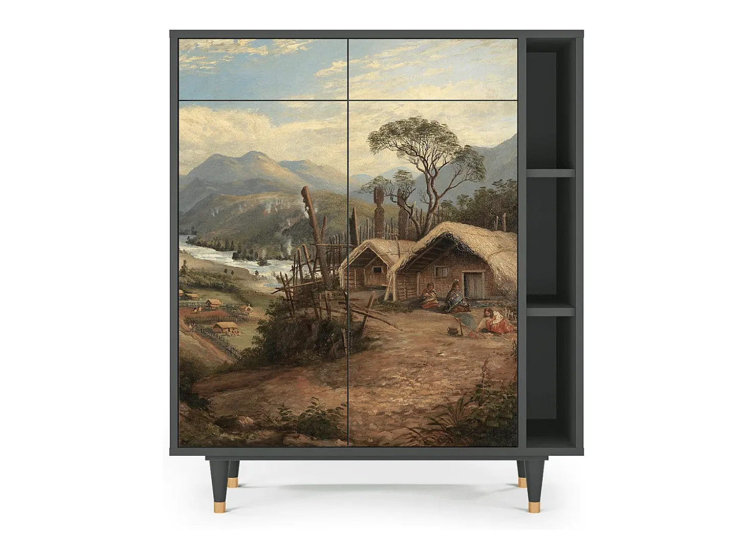 Aparador - 96х110х41 cm - BS6 - View Across the Plains , Antracita