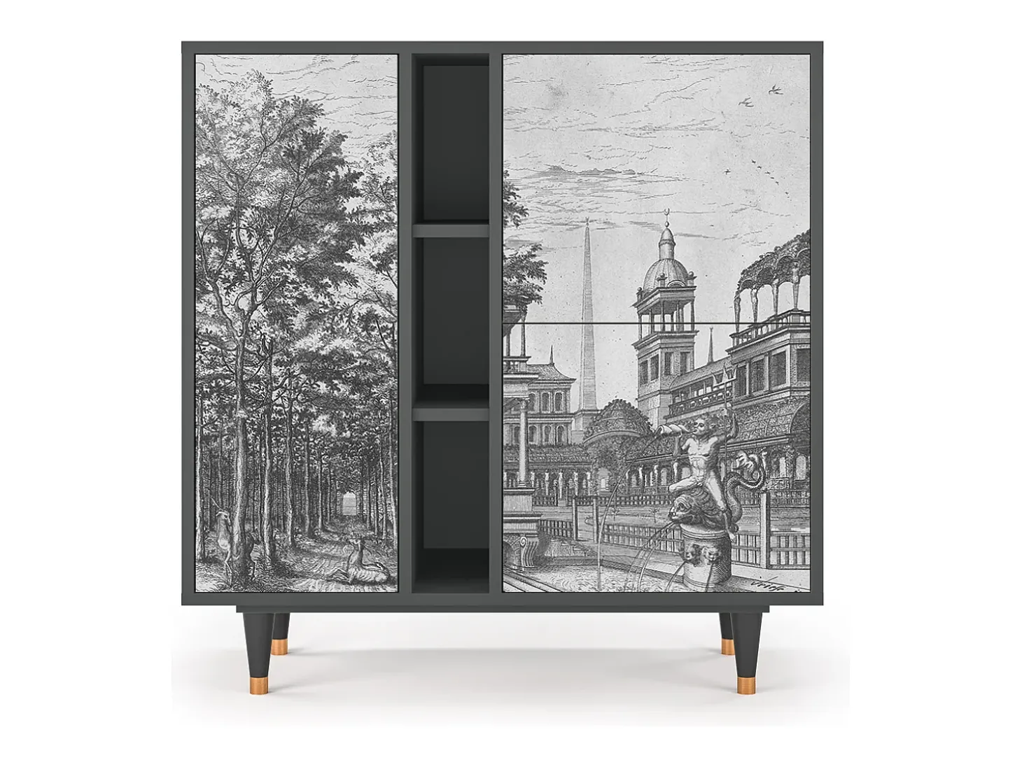 Aparador - 94х96х41 cm - BS5 - View of the Piazza, Antracita