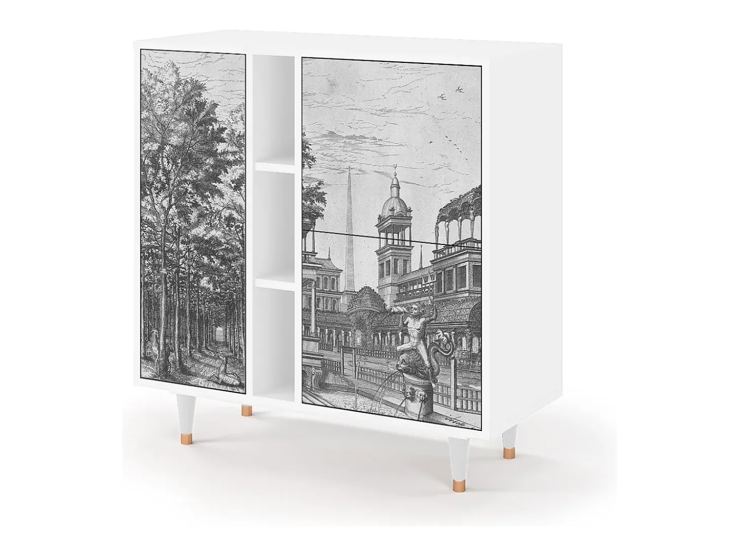 Aparador - 94х96х41 cm - BS5 - View of the Piazza, Blanco