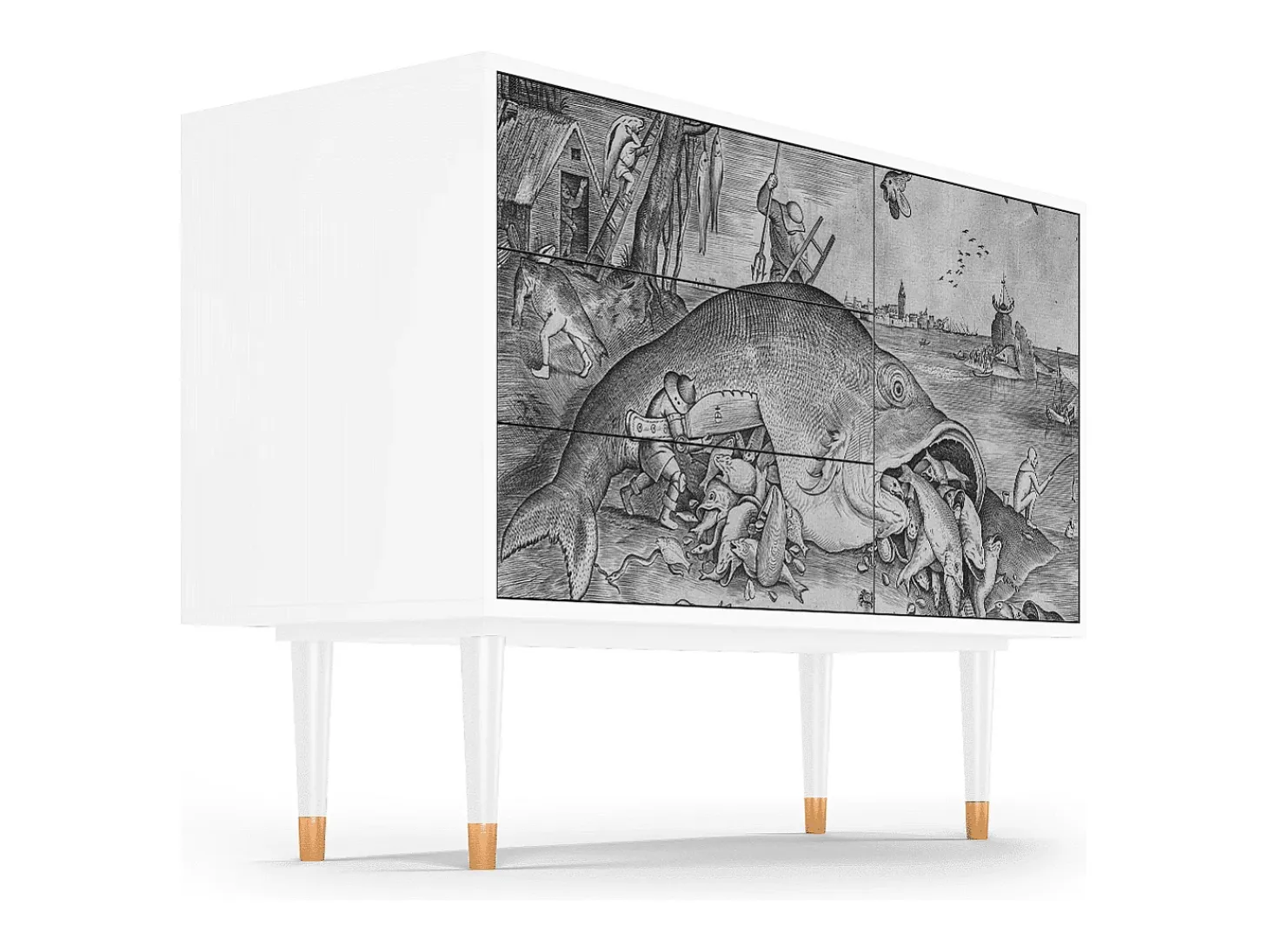 Aparador - 115х84х41 cm - S3 - Big Fish Eat Little, Blanco