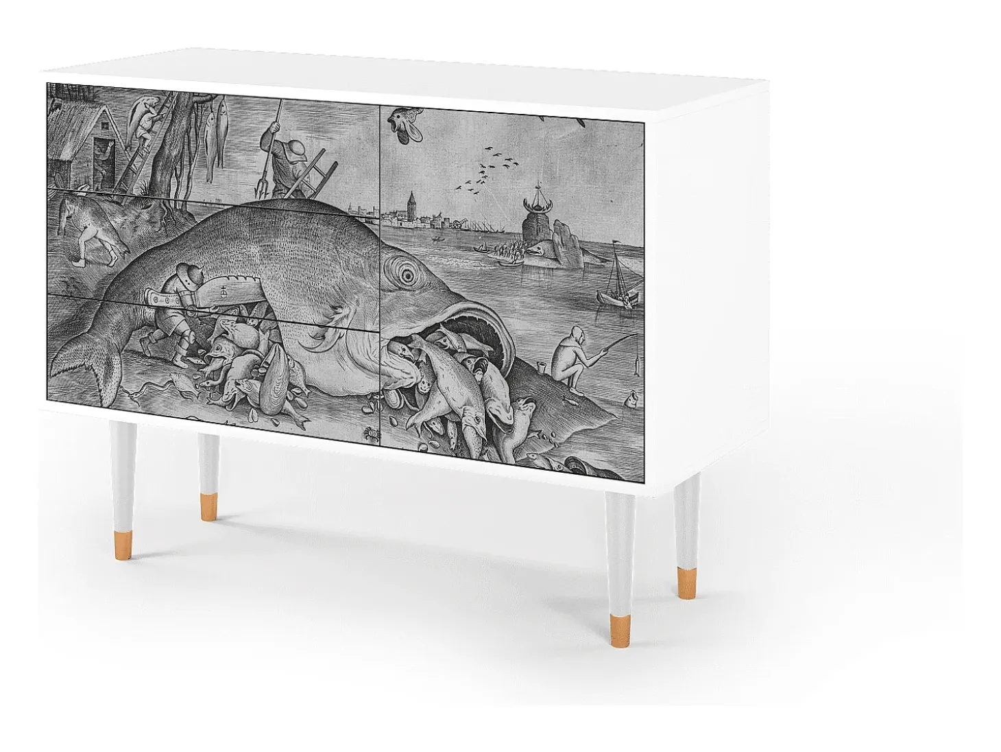 Aparador - 115х84х41 cm - S3 - Big Fish Eat Little, Blanco