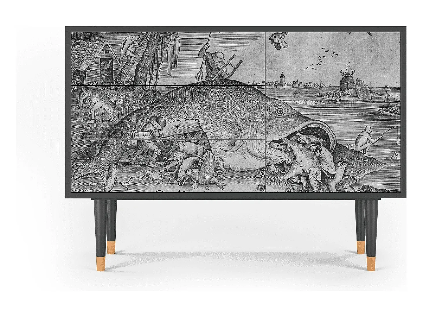 Aparador - 115х84х41 cm - S3 - Big Fish Eat Little, Antracita