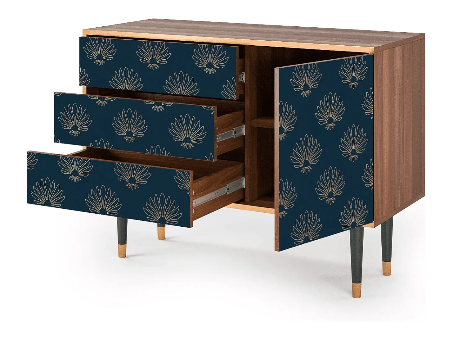 Aparador - 115х84х41 cm - S3 - Blue Lotus, Nogal