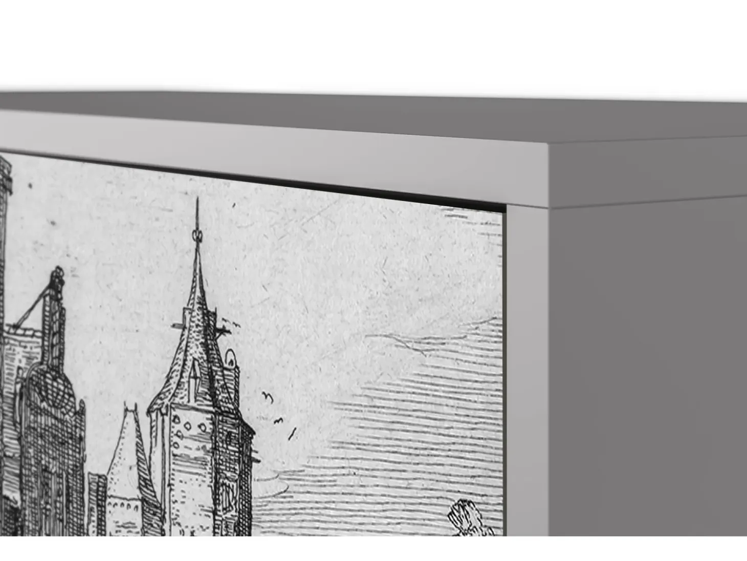 Aparador - 115х84х41 cm - S3 - Castle with Bridge, Gris