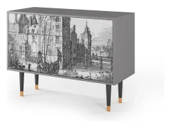 Aparador - 115х84х41 cm - S3 - Castle with Bridge, Gris