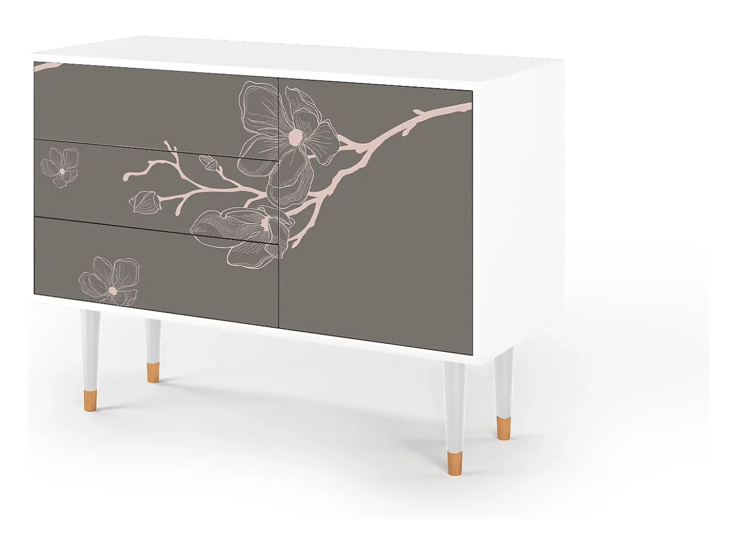 Aparador - 115х84х41 cm - S3 - Cherry Blossom, Blanco