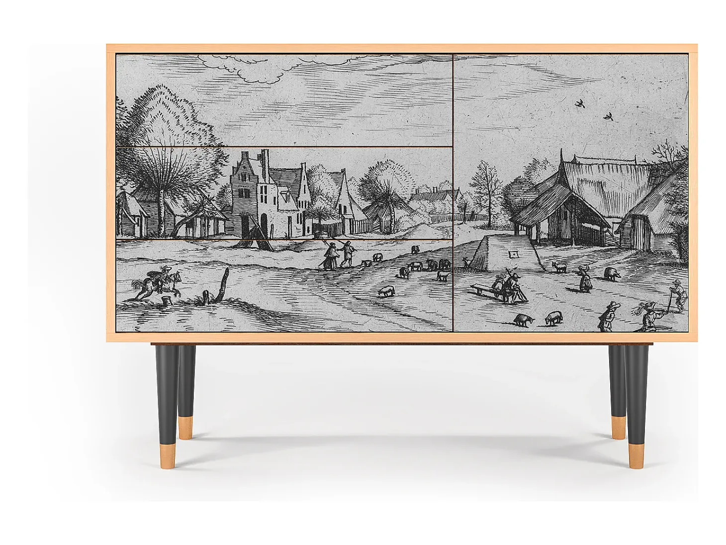 Aparador - 115х84х41 cm - S3 - Country Village, Nogal