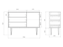 Aparador - 115х84х41 cm - S3 - Departure, Antracita