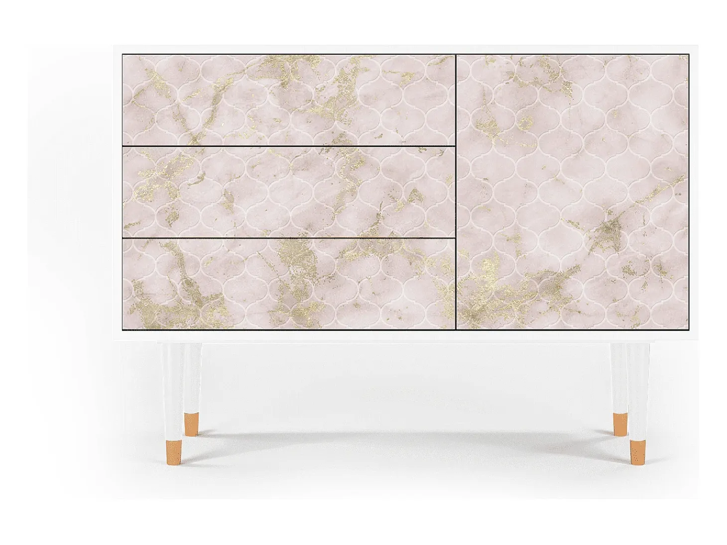 Aparador - 115х84х41 cm - S3 - Dirty Roses, Blanco