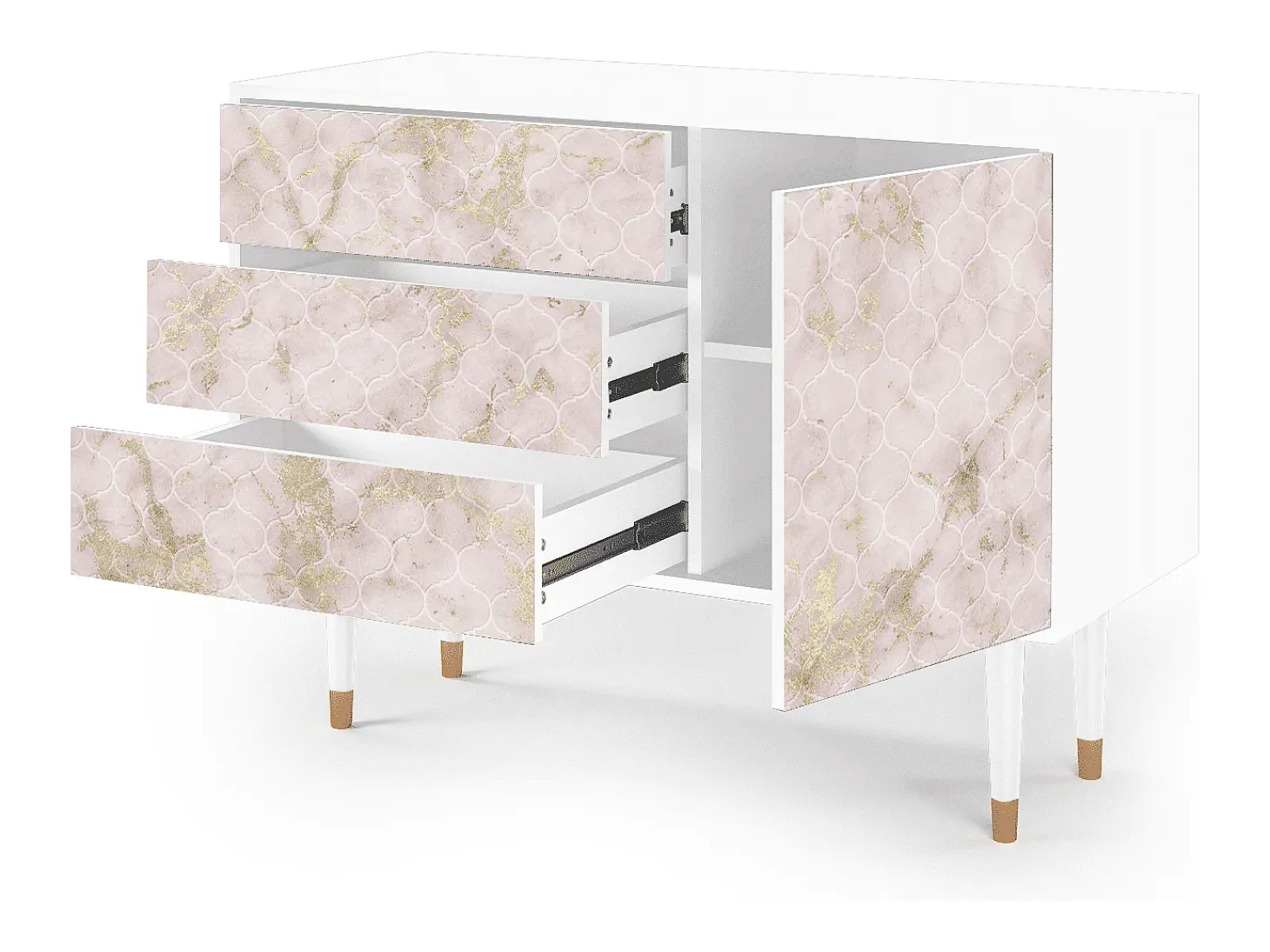 Aparador - 115х84х41 cm - S3 - Dirty Roses, Blanco