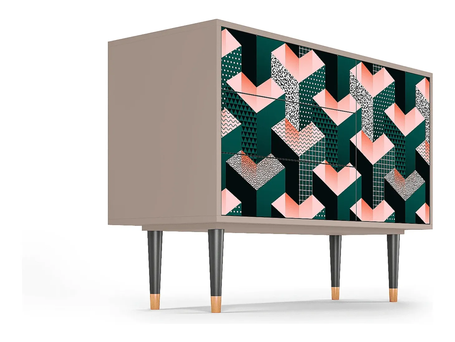 Aparador - 115х84х41 cm - S3 - Geometric Madness, Latte
