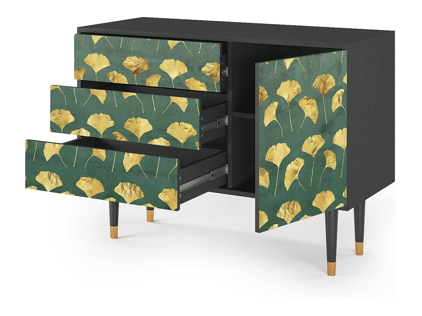 Aparador - 115х84х41 cm - S3 - Gingko leaves, Antracita
