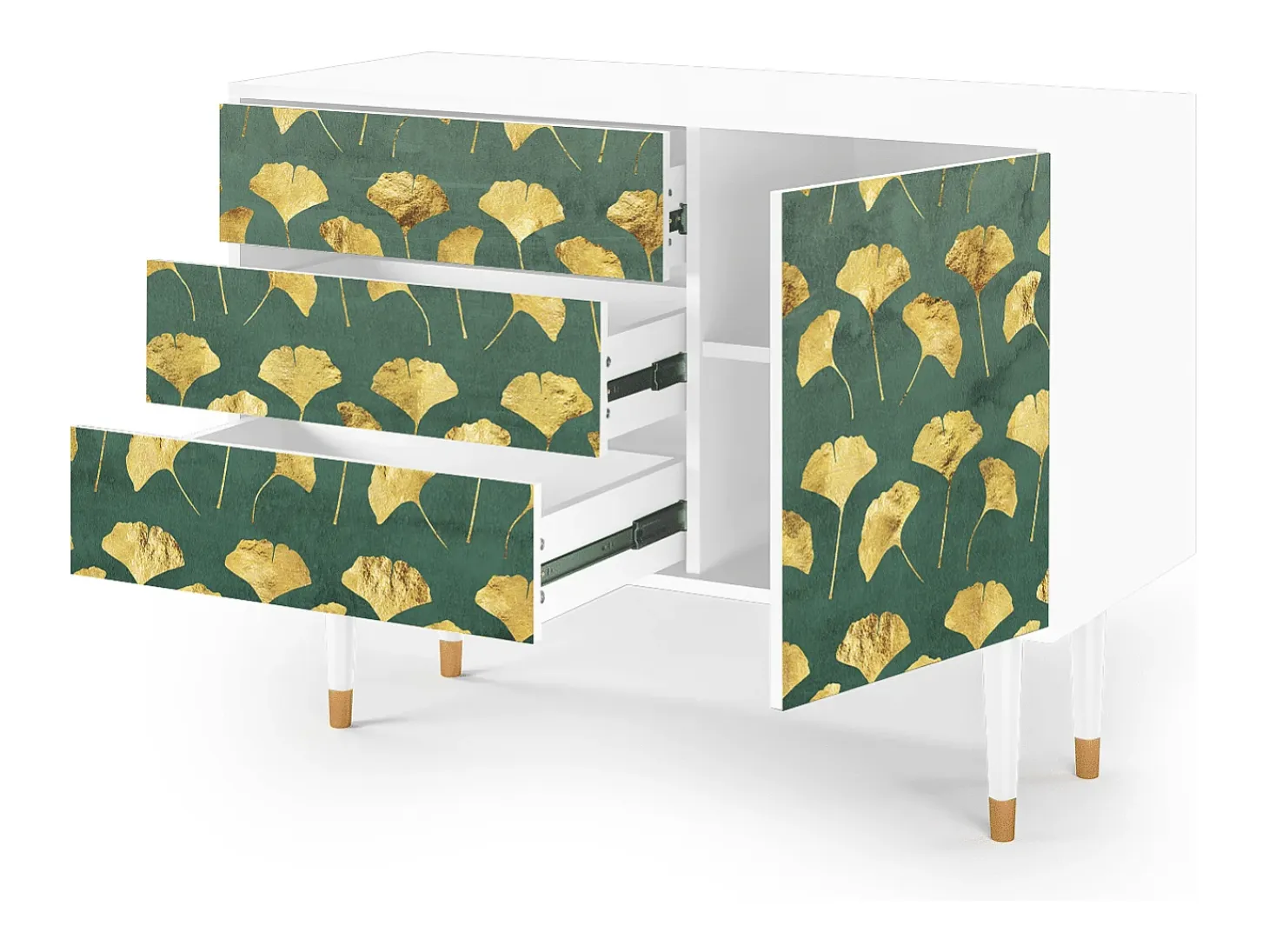 Aparador - 115х84х41 cm - S3 - Gingko leaves, Blanco