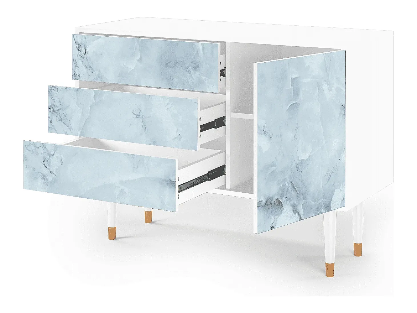Aparador - 115х84х41 cm - S3 - Glacial Colour, Blanco