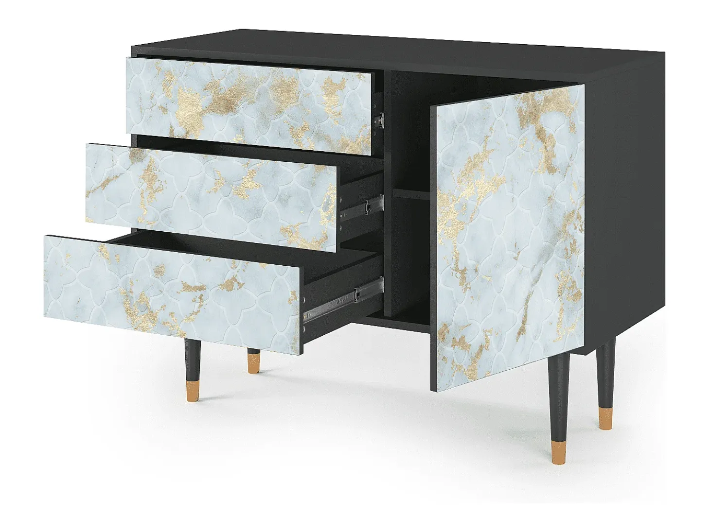 Aparador - 115х84х41 cm - S3 - Golden Waves, Antracita