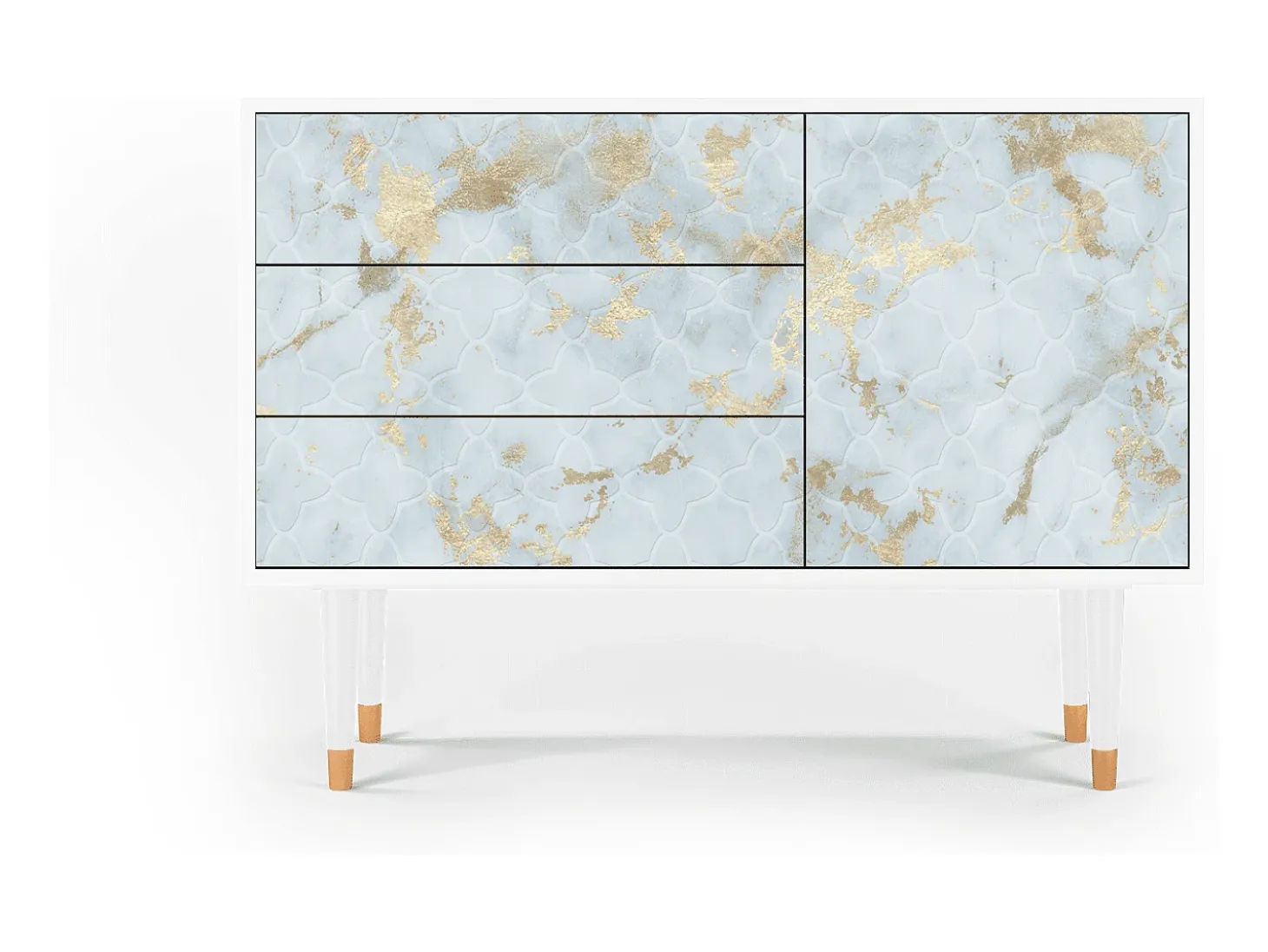Aparador - 115х84х41 cm - S3 - Golden Waves, Blanco