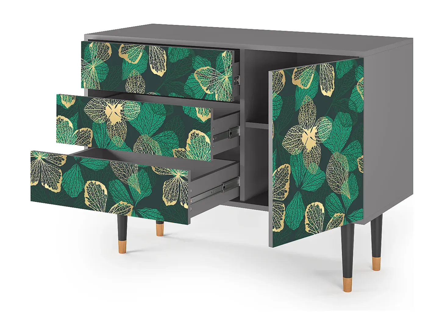Aparador - 115х84х41 cm - S3 - Green Flower, Gris