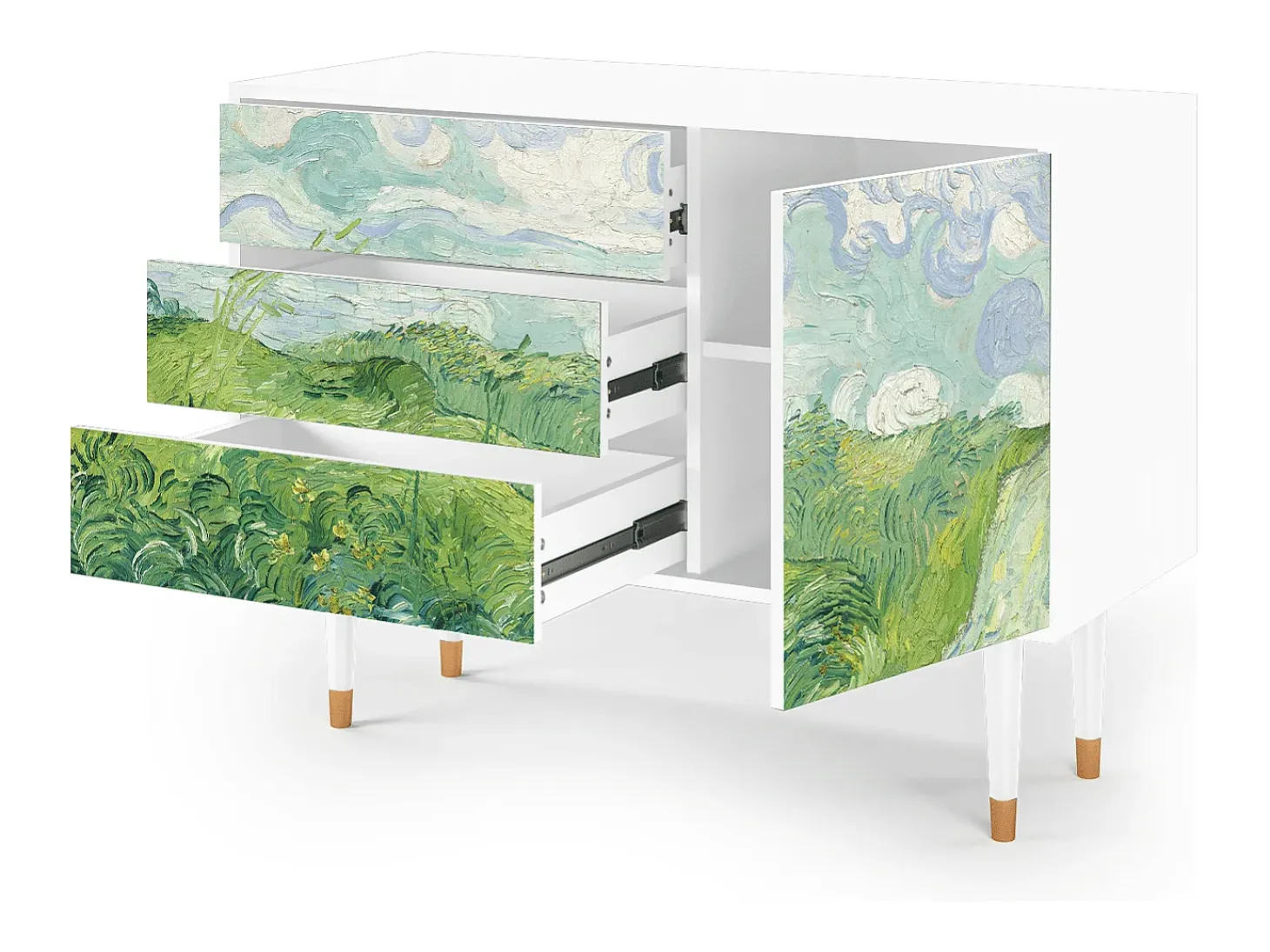 Aparador - 115х84х41 cm - S3 - Green Wheat Fields, Blanco