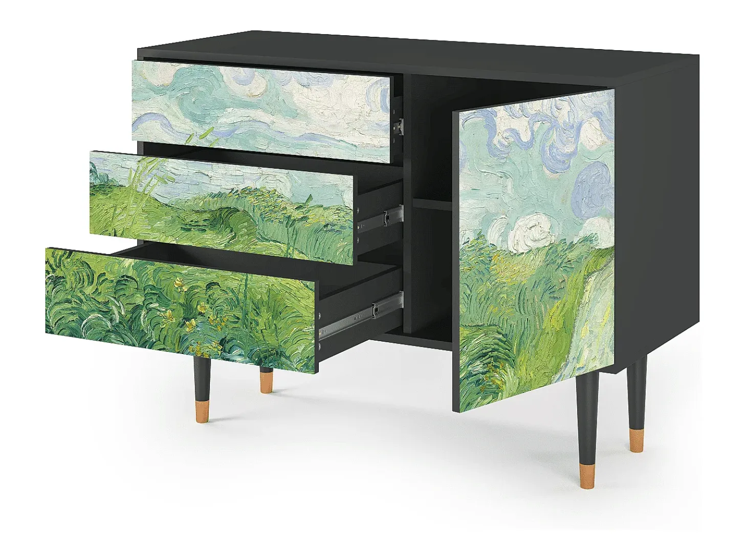 Aparador - 115х84х41 cm - S3 - Green Wheat Fields, Antracita