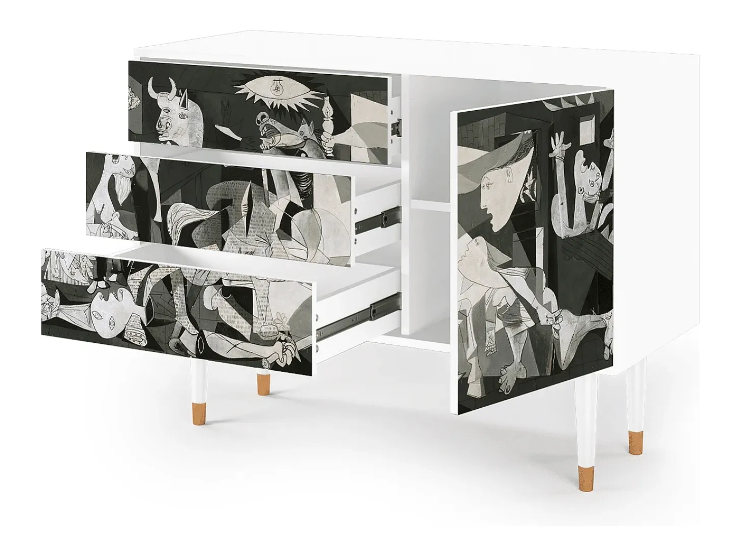 Aparador - 115х84х41 cm - S3 - Guernica by Picasso, Blanco