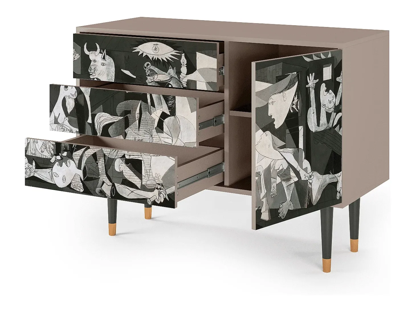 Aparador - 115х84х41 cm - S3 - Guernica by Picasso, Latte