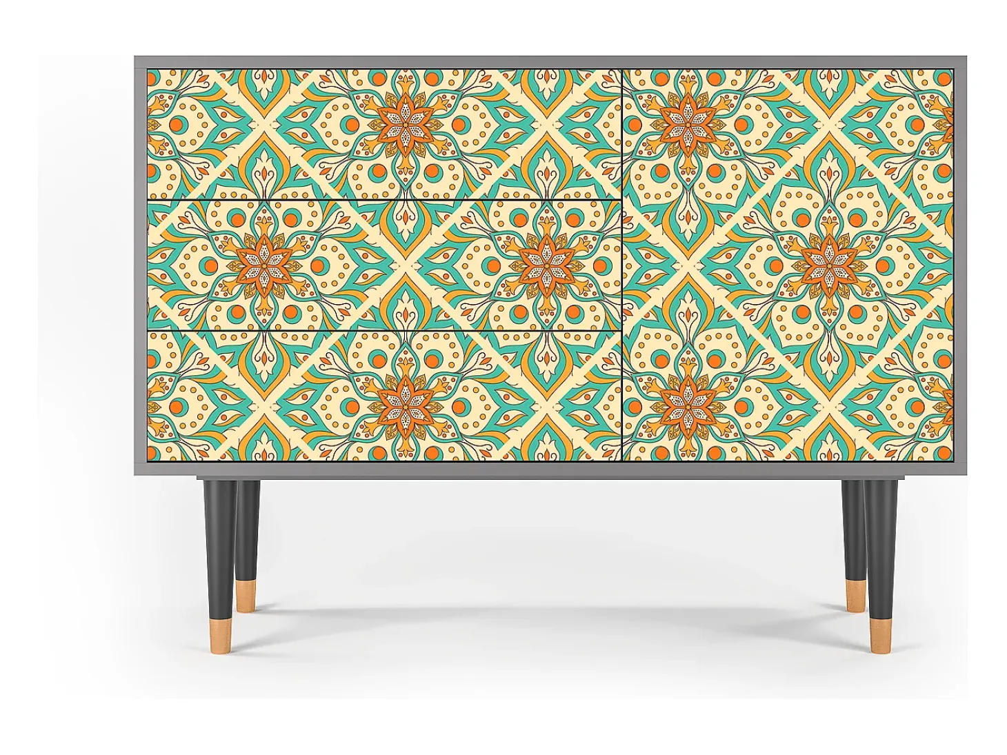 Aparador - 115х84х41 cm - S3 - Hindu Daisy, Gris