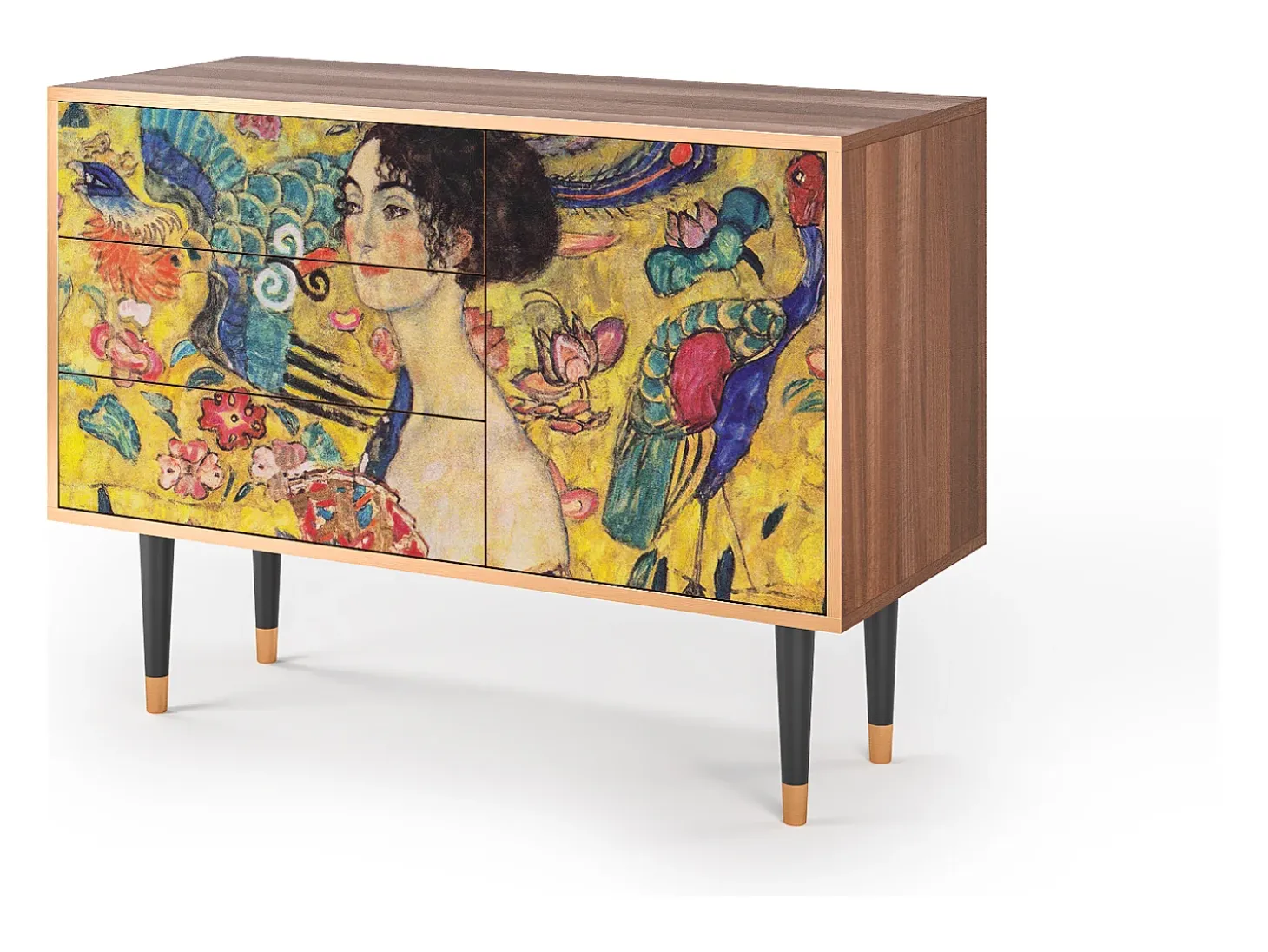 Aparador - 115х84х41 cm - S3 - Lady with Fan by Klimt, Nogal