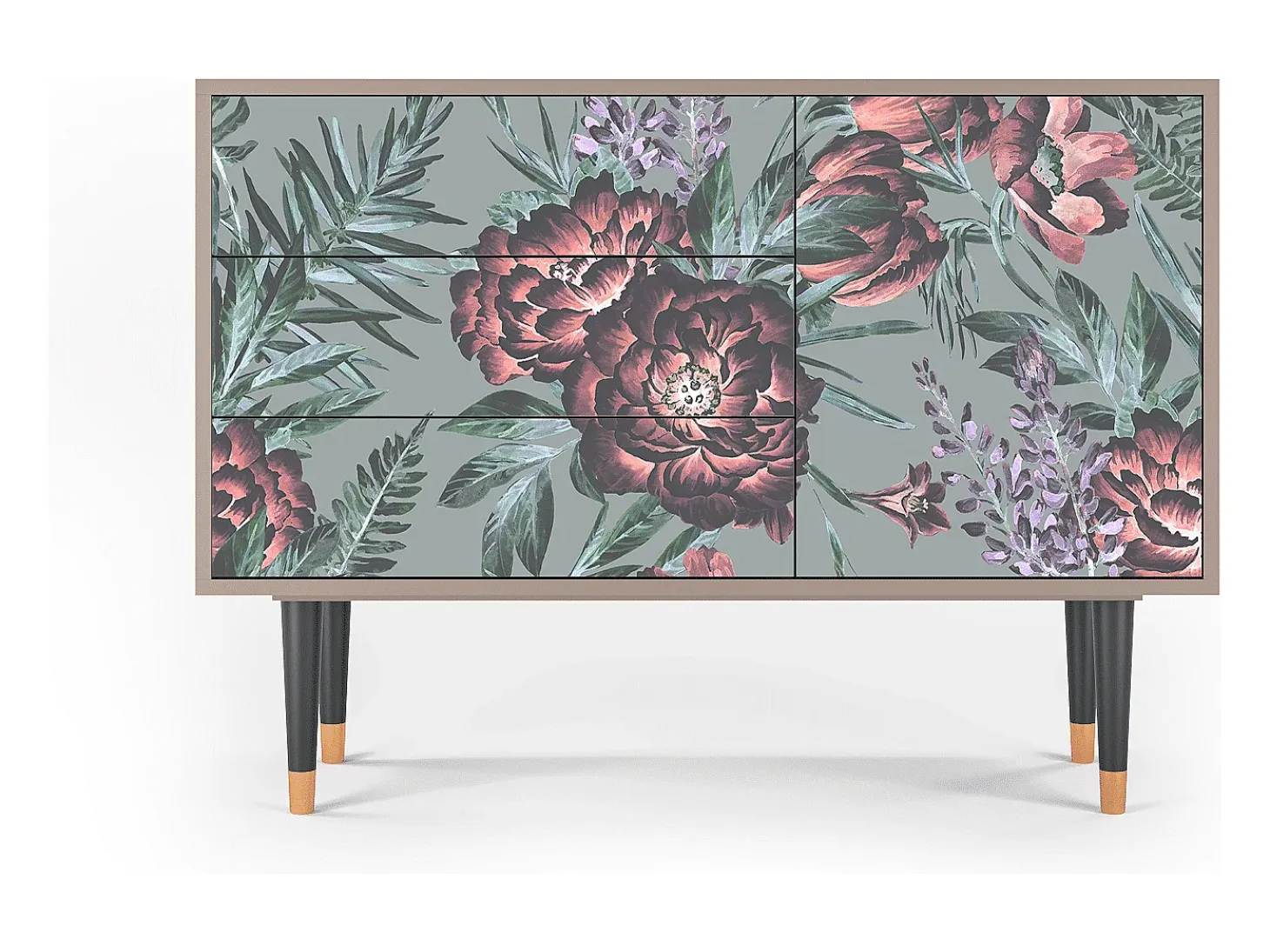 Aparador - 115х84х41 cm - S3 - Light Peonies, Latte