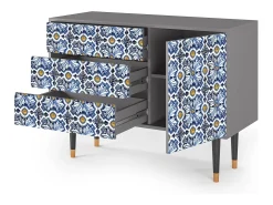 Aparador - 115х84х41 cm - S3 - Lovely Cornflowers, Gris