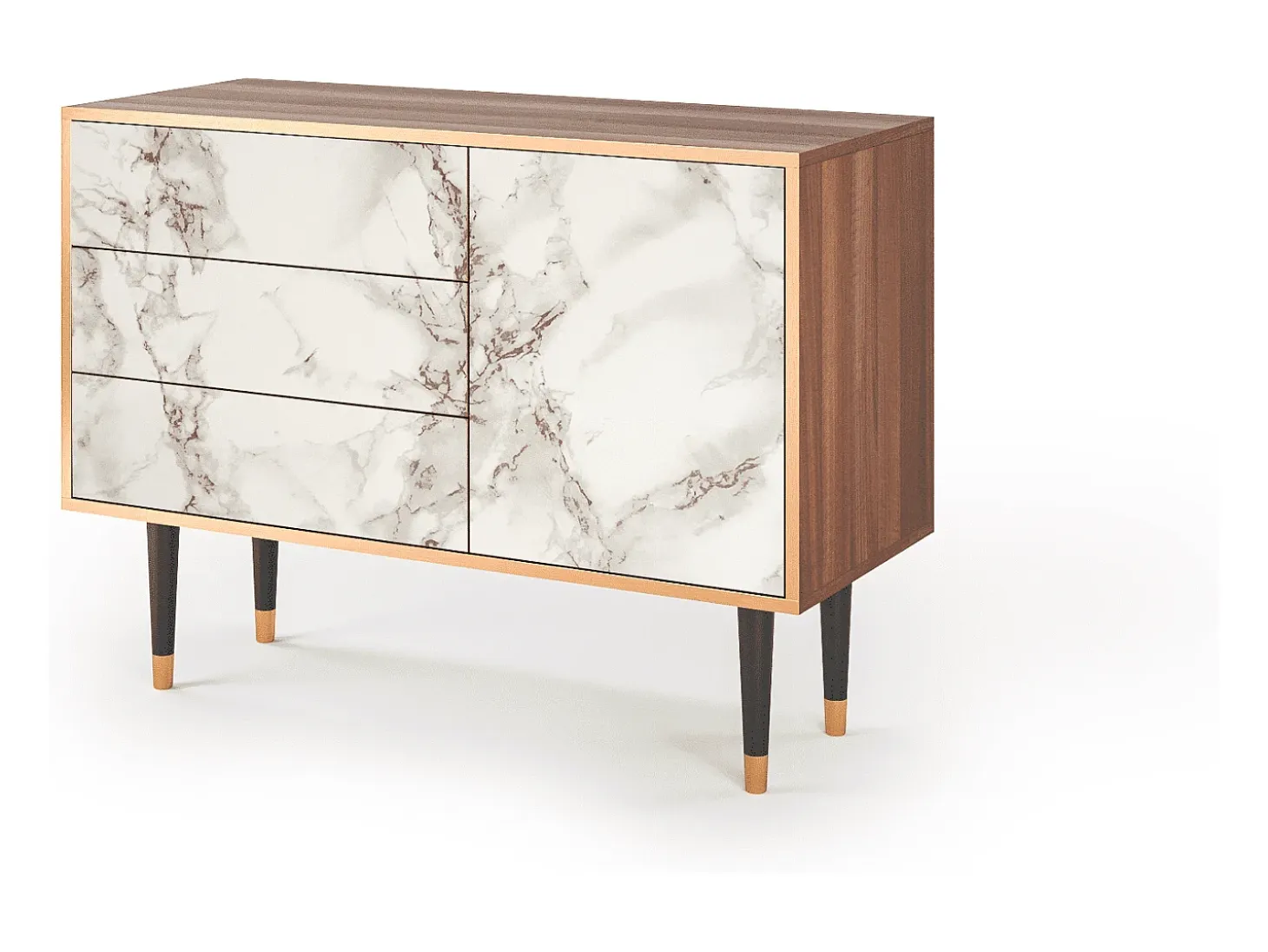 Aparador - 115х84х41 cm - S3 - Milk Marble, Nogal